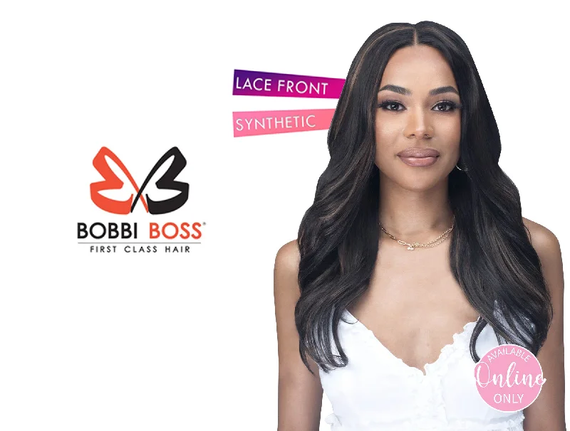 Synthetic wigs for skit shows-BOBBI BOSS SYNTHETIC LACE SERIES WIG-MLF904 HATHAWAY