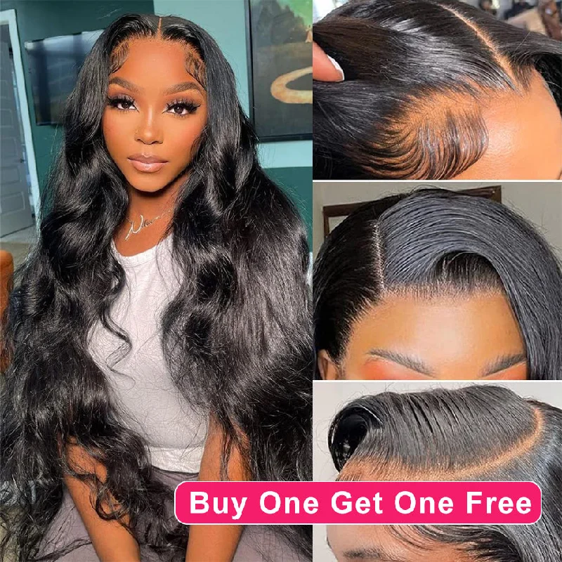 real person hair ring elegant band-BOGO DEAL ! Hot Star 180% Density HD Transparent 5x5 13x6 Lace Front Human Hair Wigs Brazilian Body Wave