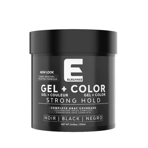 Color cleanse-Elegance Hair Styling Gel Plus Color Black 8.4 oz