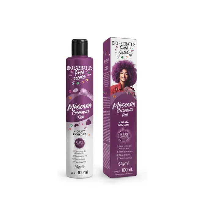 Fun Colors Purple Maintenance Hair Vegan Treatment Mask 100ml - Bio Extratus