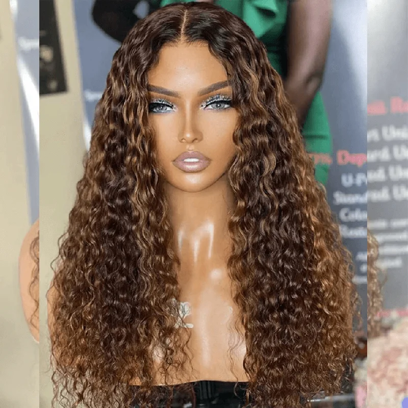 real person hair ring adventurer craft-Hot Star Hairstylist Works 5x5 13x6 Lace Closure Front Wig Curly 6x4 Glueless Ready To Wear Human Hair wigs Highlight Mixed Colored Wigs