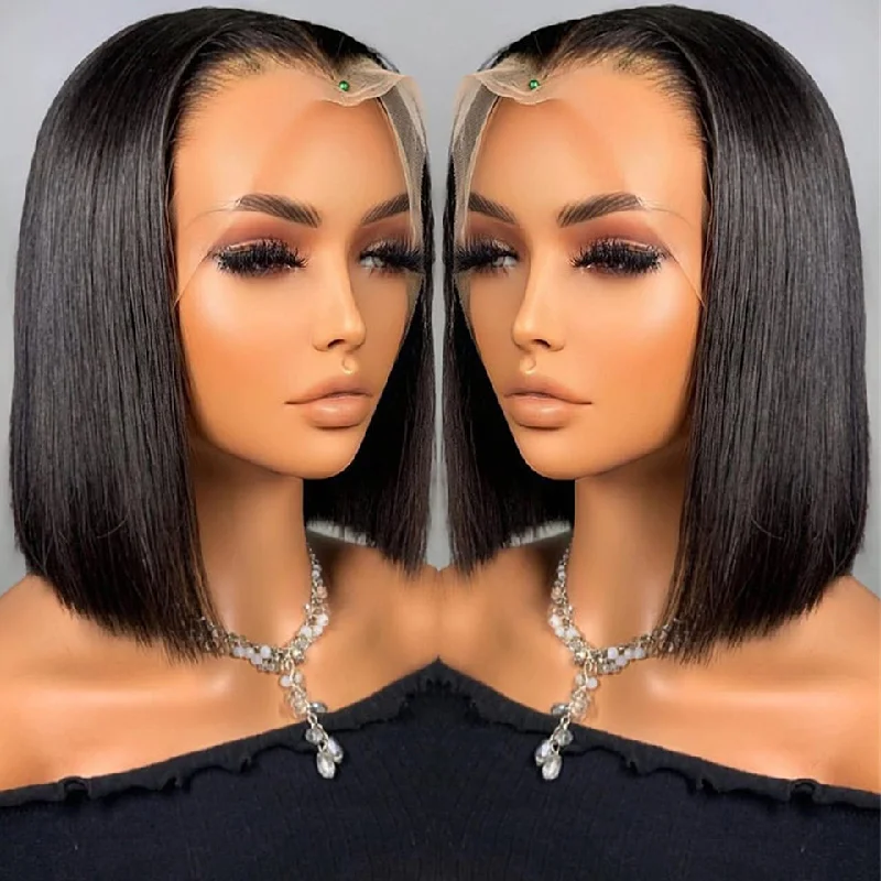 real person hair ring ceremony detail-Hot Star 180% Density BOB 13x6 Lace Front Wig 6x4 Lace Glueless Ready To Go Human Hair Wigs Straight Hair