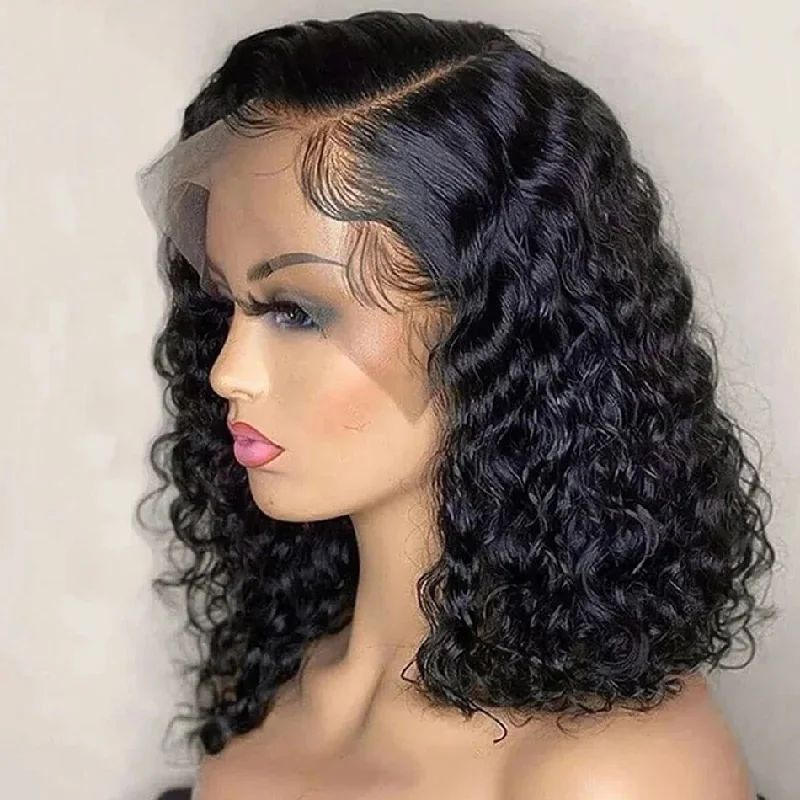 real person hair ring globetrotter ring-Hot Star 180% Density BOB HD Transparent 13x6 Lace Front Wig 6x4 Glueless Ready To Go Human Hair Wigs