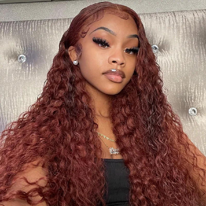 real person hair ring bold craft-Hot Star 180% Density Reddish Brown 5x5 13x6 Lace Front Closure Wig 4x6 Glueless Ready To Go Human Hair Wigs