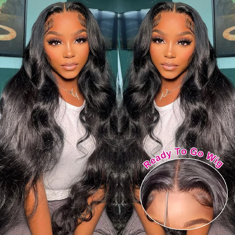 real person hair ring ethnic craft-Hot Star 6x4 Glueless Lace Closure Ready To Wear Human Hair Wigs Body Wave