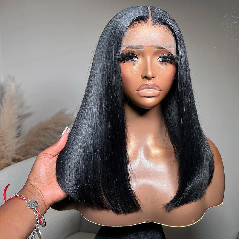 real person hair ring oceanic craft-Hot Star Hairstyle Works Elegant Shoulder Length 13x6 Lace Front Wig 4x6 Glueless Ready To Wear Human Hair Wigs