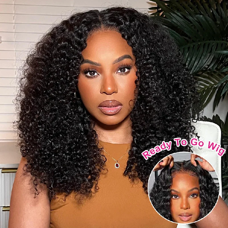 real person hair ring canvas ring-Hot Star Pre Plucked 6x4 9x6 Glueless Lace Closure Wig Kinky Curly Ready To Wear Human Hair Wigs