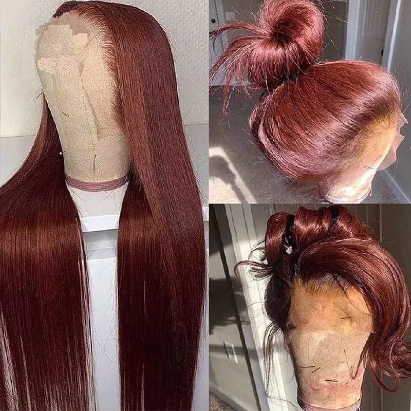 real person hair ring occasion ring-Hot Star Reddish Brown Colored 5x5 13x6 Lace Front Wig 6x4 Glueless Ready To Wear Human Hair Wigs