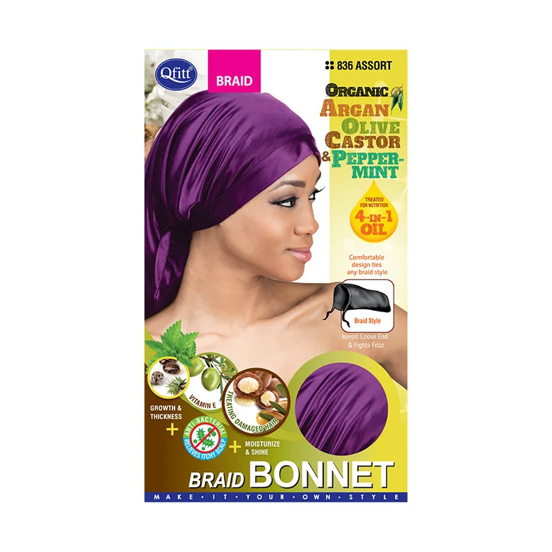 M&M QFITT Braid Bonnet [ORGANIC] [ASSORTED COLOR] #836