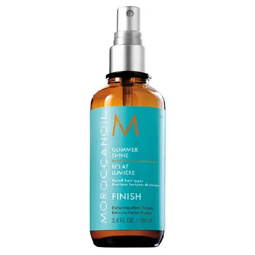 Hair care routine for sleek coily hair-Moroccanoil Glimmer Shine 3.4 oz