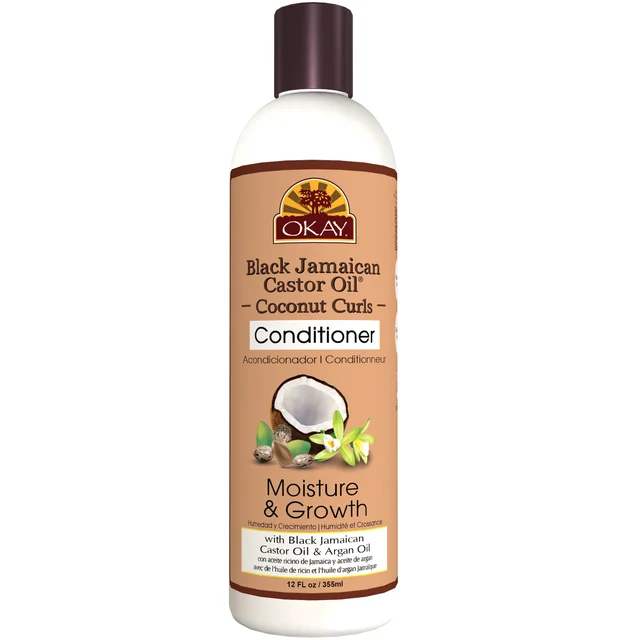 Hair care routine for shine elevation-Okay Black Jamaican Castor Coconut Conditioner 12 OZ