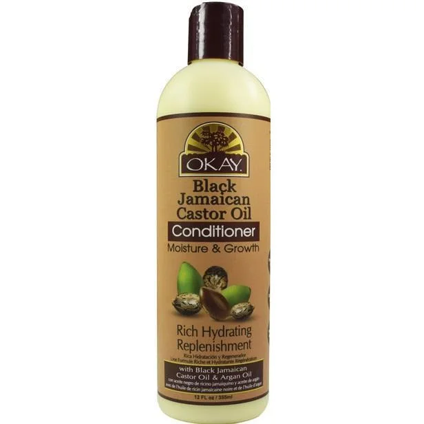 How to care for oily coily kinky hair-Okay Black Jamaican Castor Oil Conditioner - 12 Oz