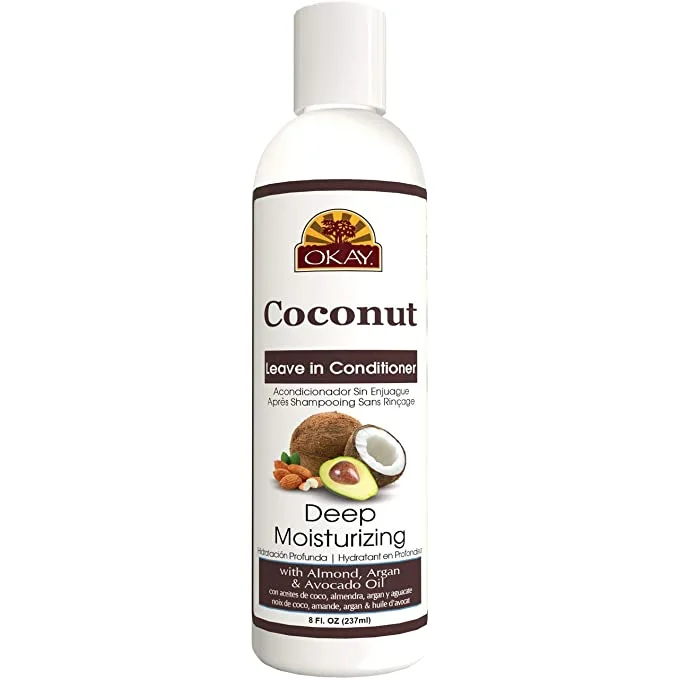 Hair care for thin bouncy coily hair-Okay Coconut Oil Deep Moisturizing Leave-In Conditioner - 8 Oz