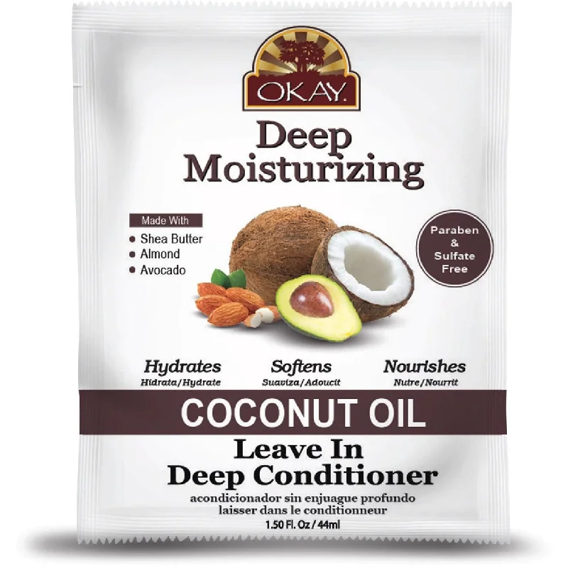 Hair care tips for hair sturdiness-Okay Coconut Oil Deep Moisturizing Leave-In Conditioner (12 Pack)