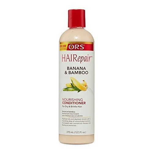 Peptide-rich hair care-ORS Hairepair Banana And Bamboo Nourishing Conditioner For Dry And Brittle Hair 12.5 Ounce