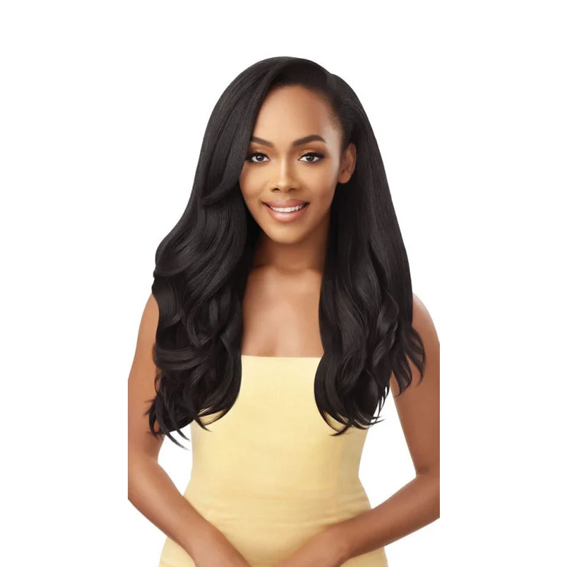 Synthetic wigs with lush strands-OUTRE Converti Cap Synthetic Hair Half Wig CURVY ADDICTION