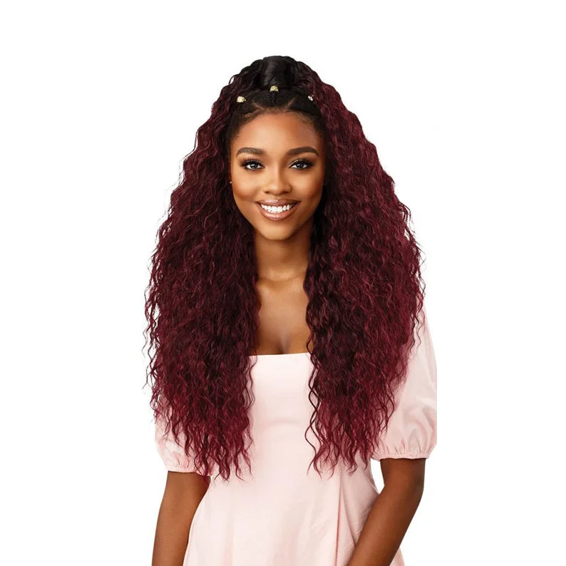 Synthetic wigs with bold part-OUTRE Converti Cap + Wrap Pony Synthetic Half Wig YOUNG & WILD