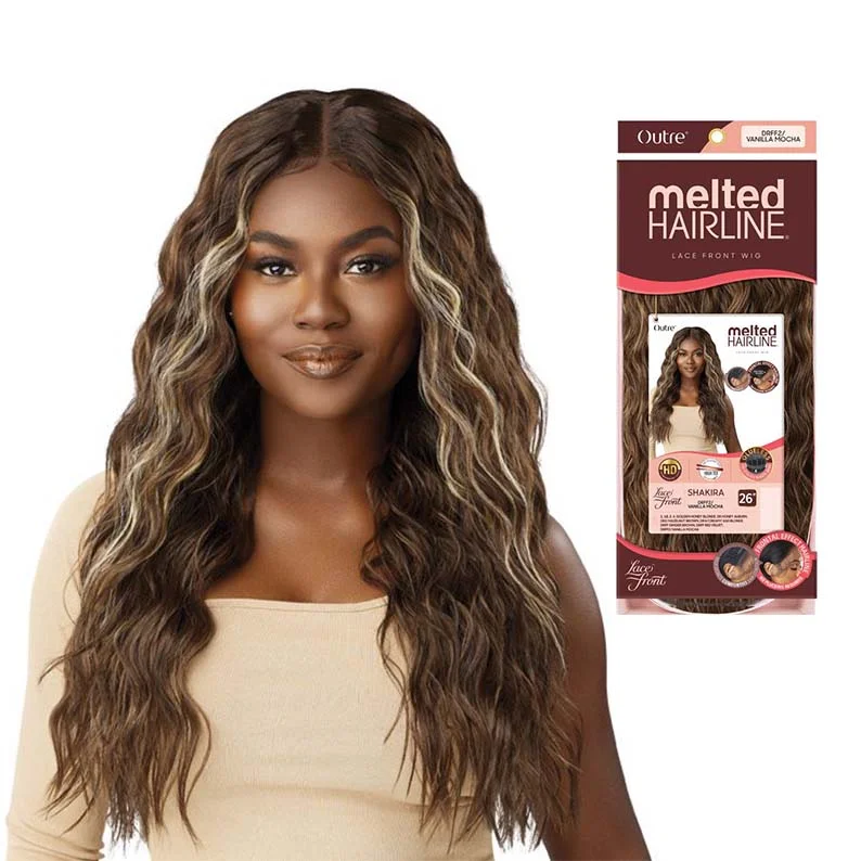 Synthetic wigs with bouncy coils-OUTRE Melted Hairline Glueless Synthetic HD Lace Front Wig SHAKIRA