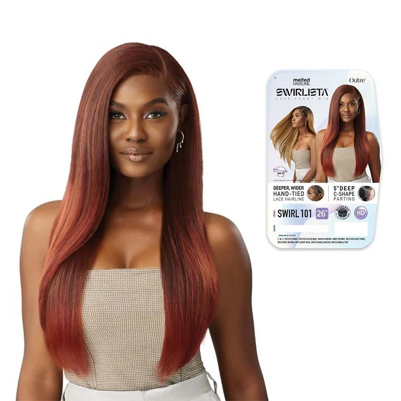 Synthetic wigs for dance class-OUTRE Melted Hairline Swirlista Glueless Synthetic 5" Deep Parting HD Lace Front Wig - SWIRL 101