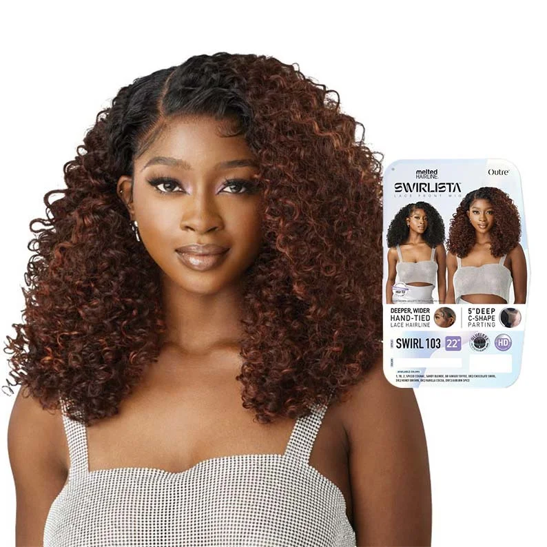 Synthetic wigs for team events-OUTRE Melted Hairline Swirlista Glueless Synthetic 5" Deep Parting HD Lace Front Wig - SWIRL 103