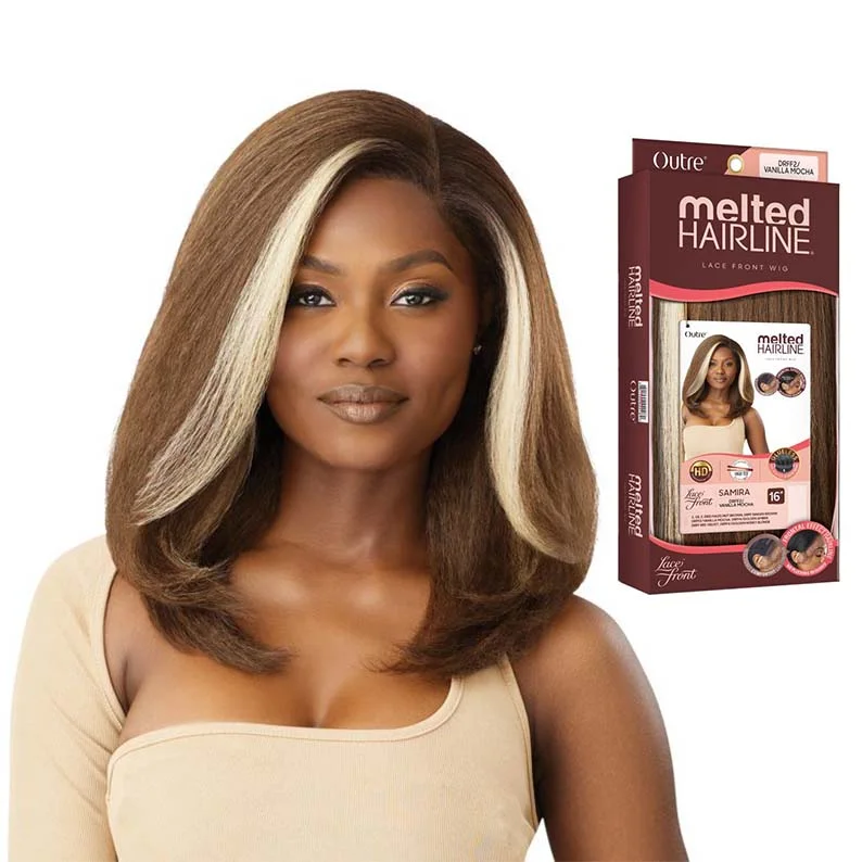 Midnight synthetic wigs rich-OUTRE Melted Hairline Synthetic Hair Glueless 5" Deep Part HD Lace Front Wig - SAMIRA