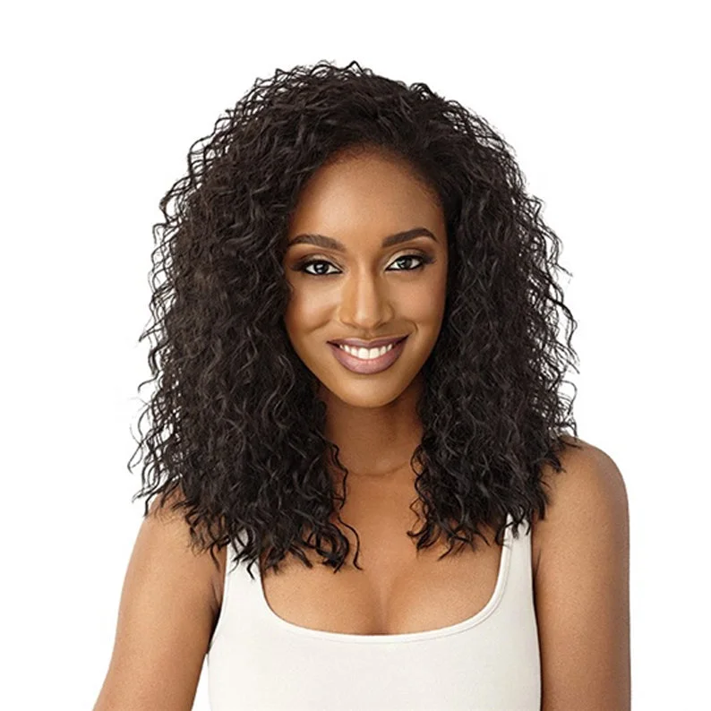 Synthetic wigs for vocal shows-OUTRE Quick Weave Synthetic Hair Half Wig LITA