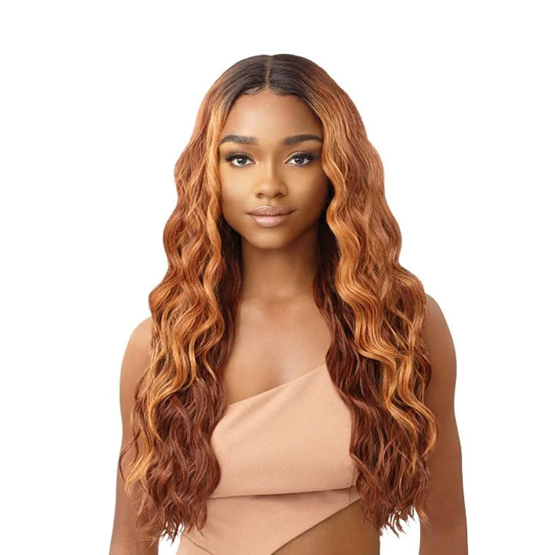 Open-weave synthetic wigs-Outre Synthetic HD Transparent Lace Front Wig ALSHIRA