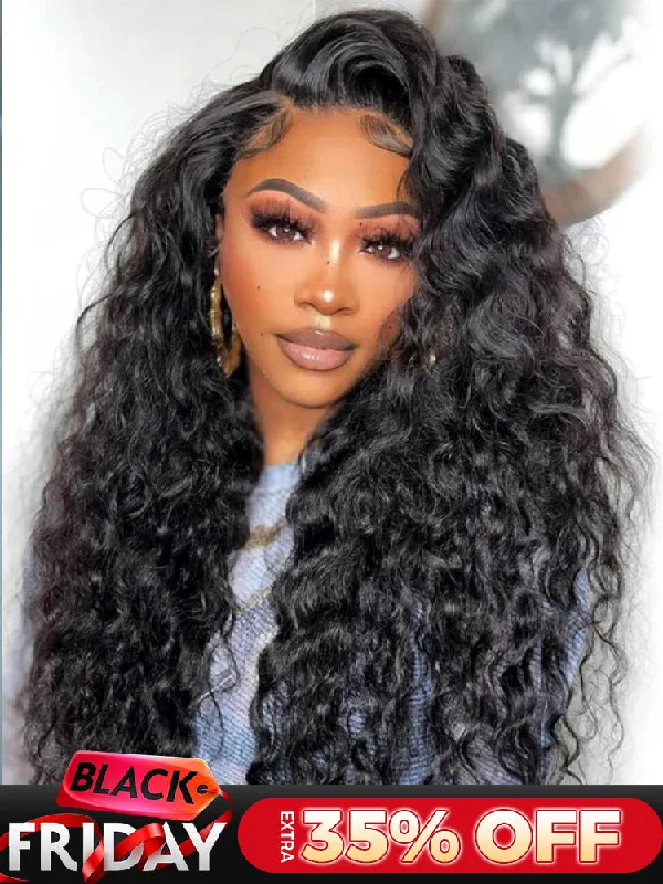 real person hair ring meadow band-CurlyMe 360 Fit Pre-Cut Lace Wear Go Pre-Bleached Loose Deep Wave Human Hair Pre-Plucked Wig