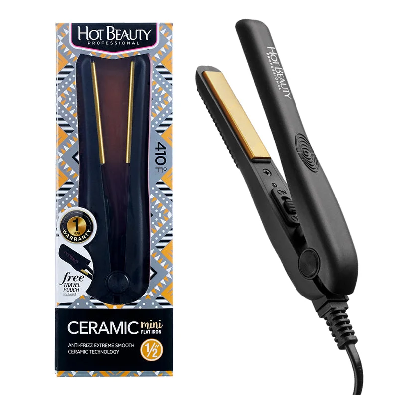 RED by KISS Hot Beauty Ceramic Mini Flat Iron [BLACK] #HFIM050NB