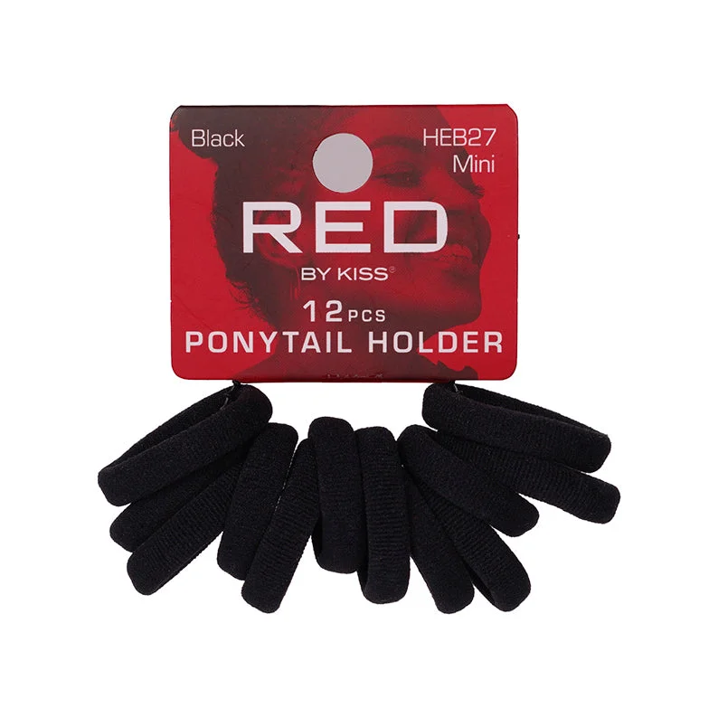 RED by KISS Ponytail Holder Mini 12pcs [BLACK] #HEB27