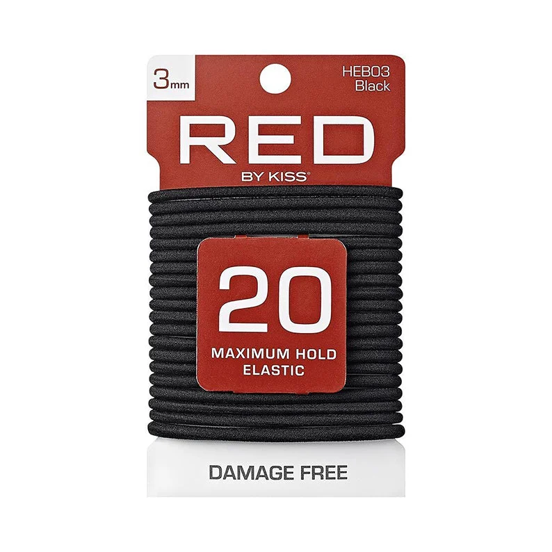 RED by KISS Thin Elastic Hair Band 3mm 20ct [BLACK] #HEB03