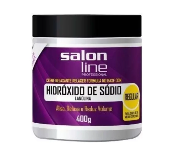 Salon Line Regular Sodium Hydroxide Normal Hair Relaxer Transition Cream 400g