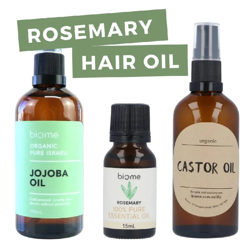 Castor, Jojoba & Rosemary Bundle (for Rosemary Hair Oil Recipe and other uses)