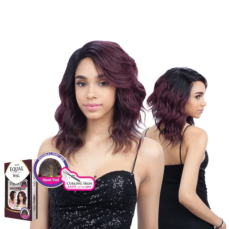 Synthetic wigs for dance class-SHAKE N GO Freetress Equal Synthetic Hair Invisible L Part Full Cap Wig CHASTY