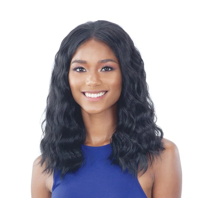 Synthetic wigs for gender reveals-SHAKE N GO Freetress Equal Synthetic Hair Illution Lace Frontal Wig IL 001