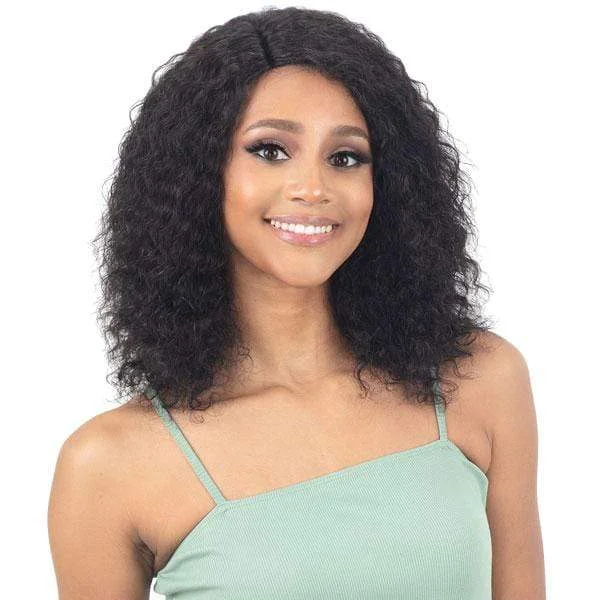 real person hair ring real ring-Shake-N-Go Naked 100% Human Hair WET & WAVY Lace Part Wig - DEEP WAVE 18"