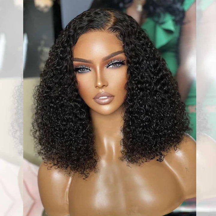 real person hair ring spring band-Hot Star 180% Density Bob Wigs 6x4 Wear And Go Glueless Lace Wig Short Jerry Curly 13x6 Lace Front Human Hair Wigs