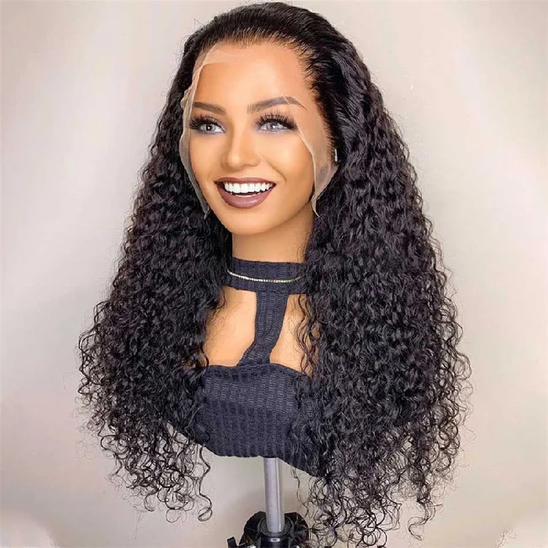 real person hair ring glacial ring-Hot Star Real Invisiable HD 13x4 Full Frontal Human Hair Wigs Brazilian Jerry Curly 5x5 Lace Closure Wigs